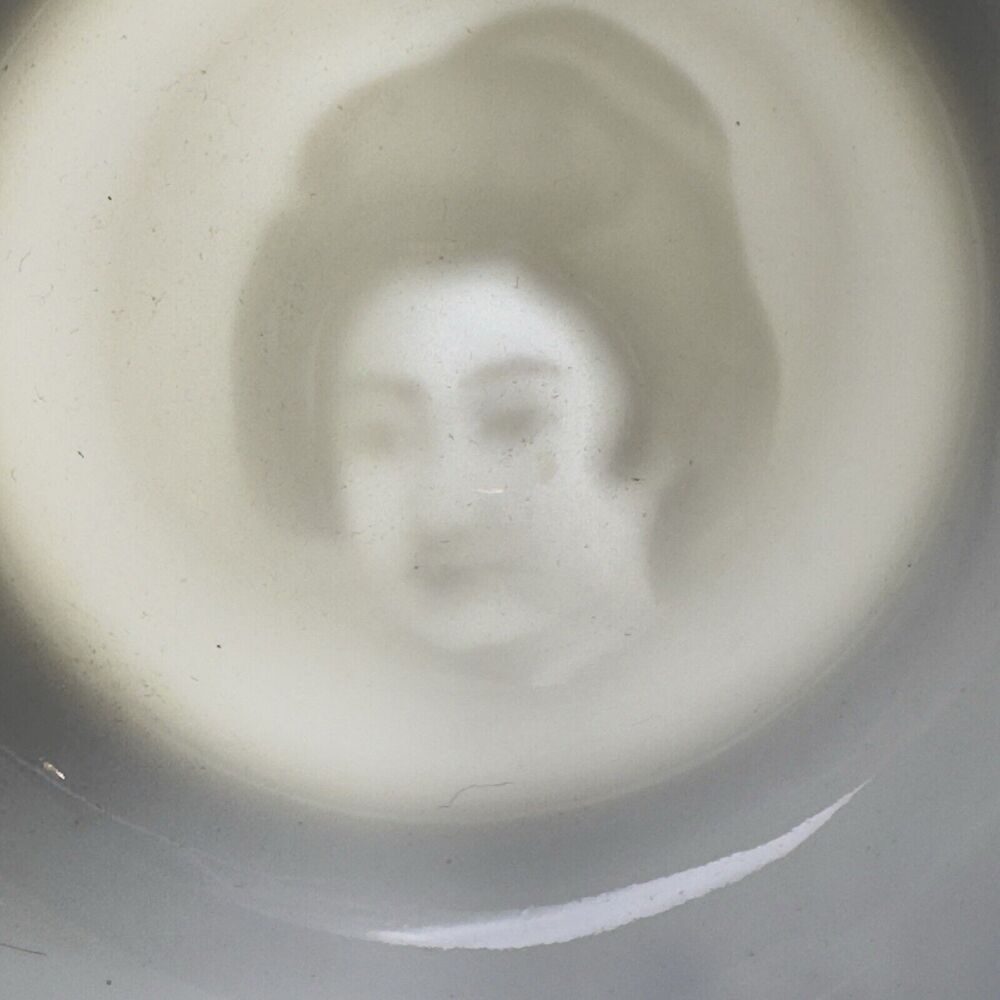 Vintage Geisha Lithophane Dragonware Small Teacup & Saucer Moriage Black Japan - Picture 12 of 16